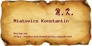 Miatovics Konstantin névjegykártya